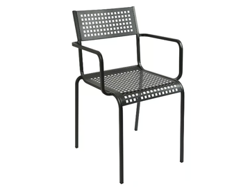 MONELLA 2 - Stackable galvanized steel garden chair with armrests by RD Italia - view 2